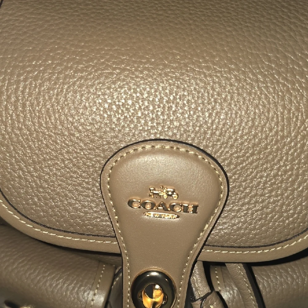 Coach Taupe Leather Backpack - Picture 2 of 6